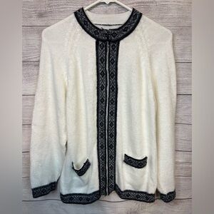 Vintage Handmade Angora-Blend Nordic Cardigan Women’s (No Size Tag)